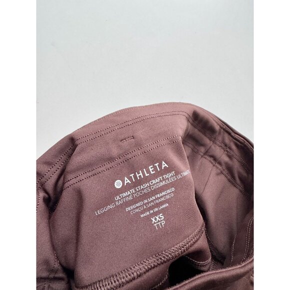 ATHLETA Ultimate Stash Crash Toasted Brown High Rise Ankle Leggings, Size XXS - Picture 13 of 16